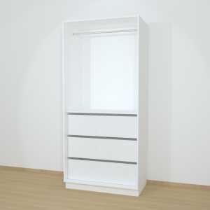 Riidekapp Garderoob Avatud Kolme Sahtliga Valge