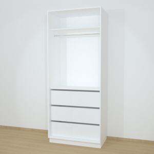 Riidekapp Garderoob Avatud Kolme Sahtliga Valge