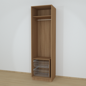 Riidekapp Garderoob Kahe Käänduksega Kahe Pesukorviga Pähkel Parona