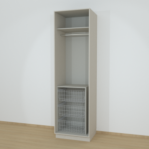 Riidekapp Gaderoob Kahe Käänduksega Kolme Pesukorviga Kašmiir Hall