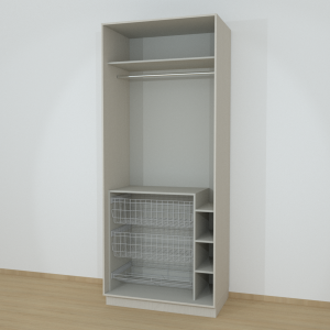 Riidekapp Gaderoob Kahe Käänduksega Kahe Pesukorviga Ühe Jalatsikorviga Kašmiir Hall