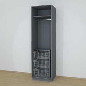 Riidekapp Garderoob Kahe Käänduksega Kolme Pesukorviga Monument Hall