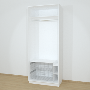 Riidekapp Garderoob Avatud Kahe Pesukorviga Valge 