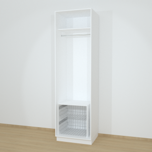 Riidekapp Garderoob Avatud Kahe Pesukorviga Valge 