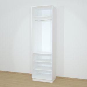 Riidekapp Garderoob Avatud Valge Struktuurne viimistlus